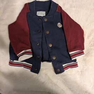 Kids Varsity Jacket - Navy and Maroon